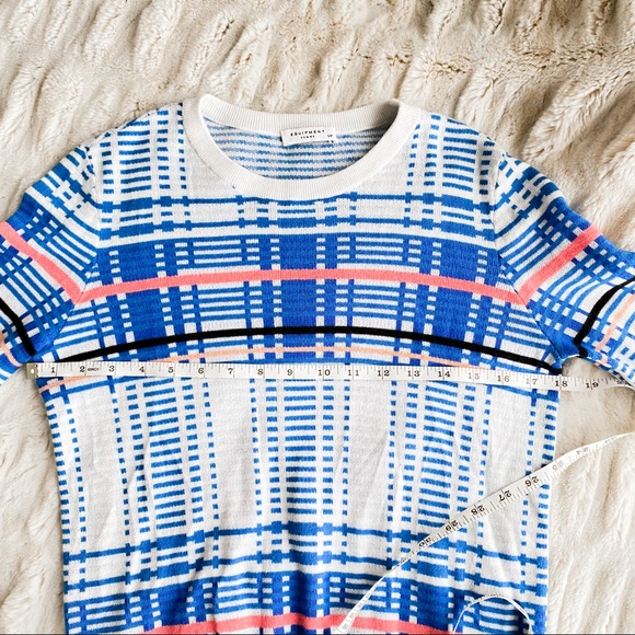 Equipment Femme Check Sweater White Blue Coral - Picture 7 of 10